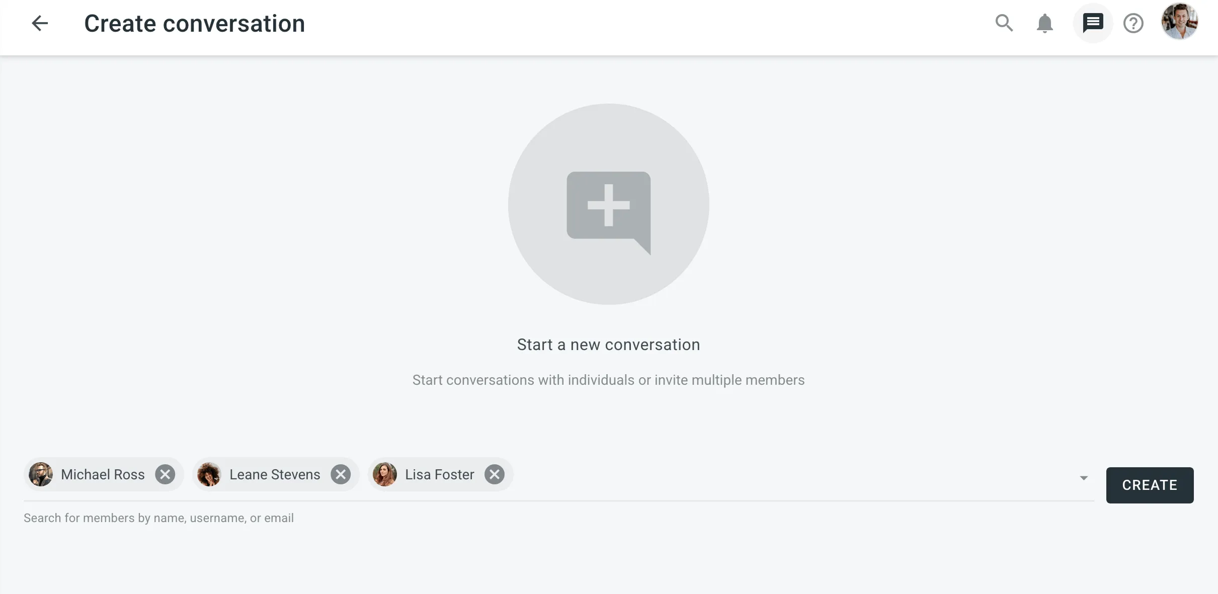 Create new conversation